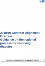 2018/19 Contract Alignment Exercise Guidance on the national process for resolving disputes